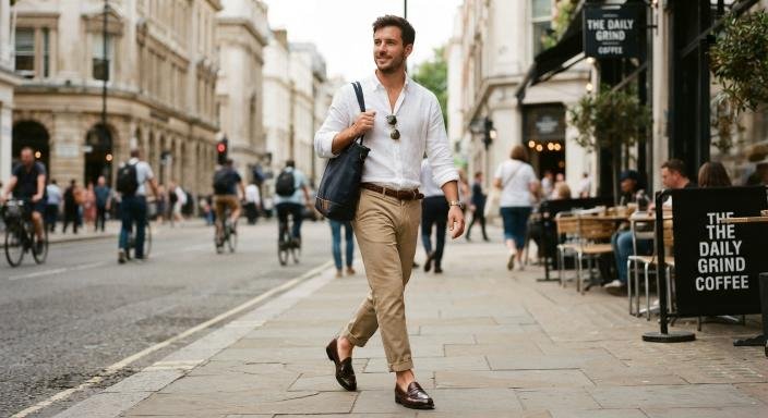 15 Brown Shoes and Khaki Pants Outfits That Work