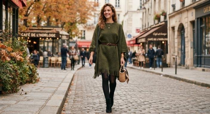 17 Poncho Outfit Ideas That Feel Stylish and Cozy